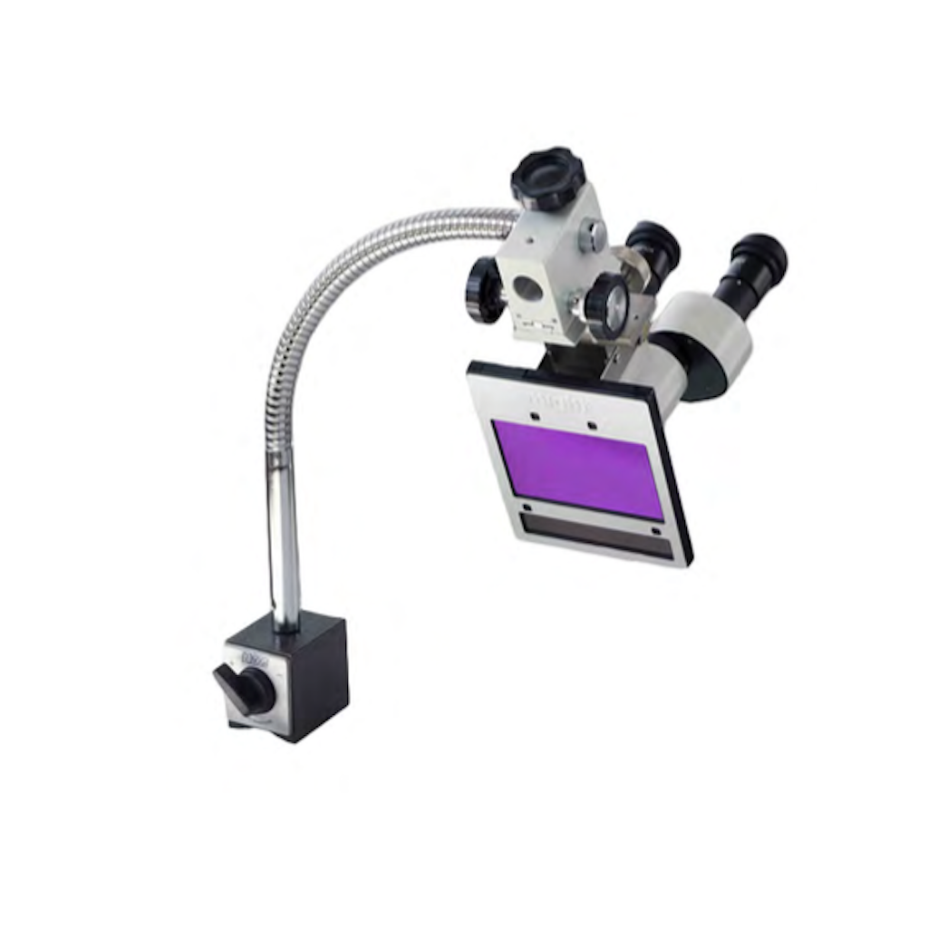 Microscopio con asta magnetica flessibile e oscuramento automatico